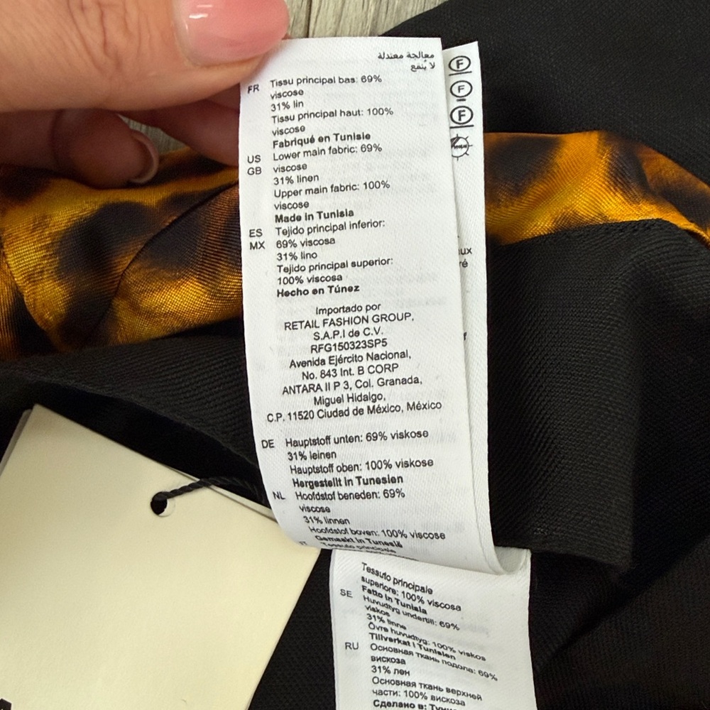 SANDRO Paris Ruched Halter Linen Blend Mini Dress with Leopard Animal Print - Picture 10 of 10